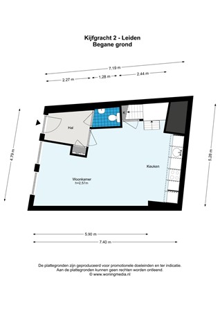Floorplan - Kijfgracht 2, 2312 RZ Leiden